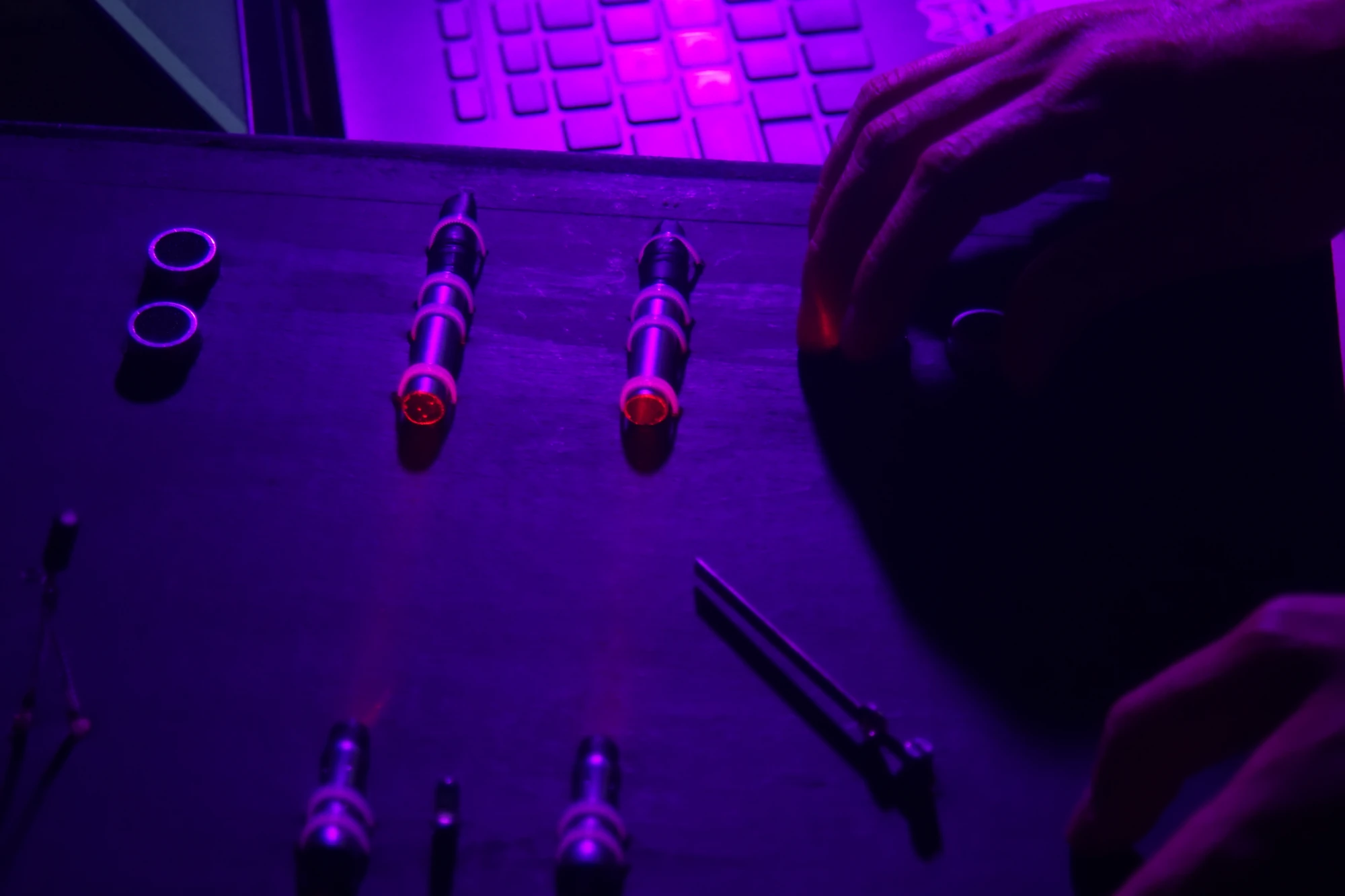 The Thera-0 controller, being used live to manipulate the effects parameters in real time